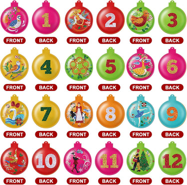 12 Days of Christmas Ornament Set Acrylic Christmas Hanging Ornaments Twelve Days of Christmas Decorative for Christmas Tree Ornaments